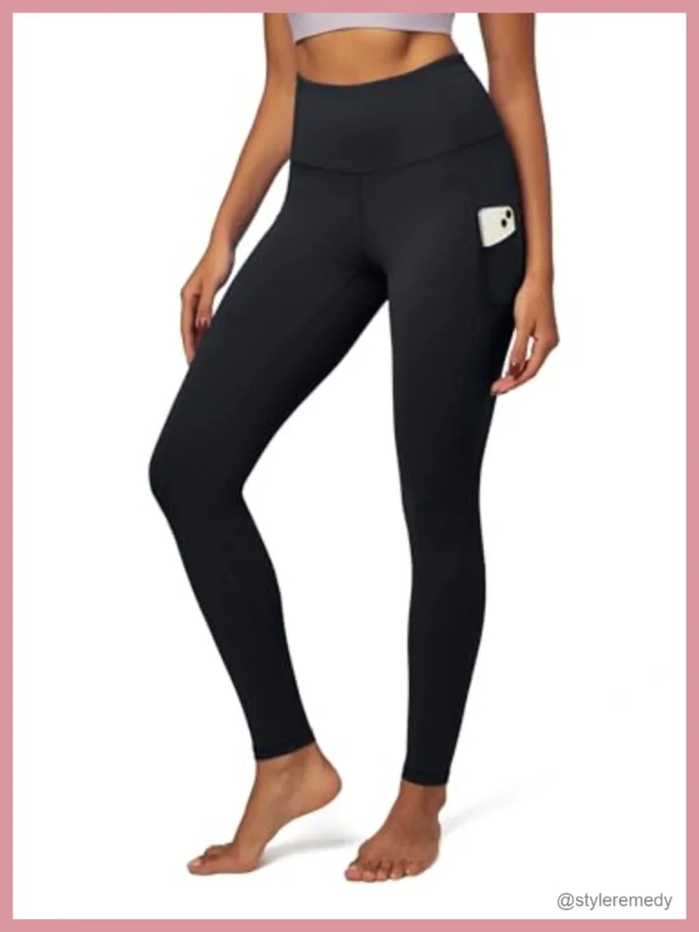 High Waisted Tummy Control Leggings with Pockets Butt Lifting Yoga Pants 4